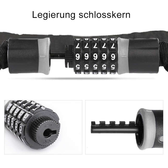 Motorcycles / Bicycle Chain Lock 5 Digit Password Anti-theft Password Lock, Length: 0.6m
