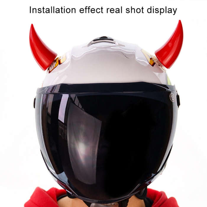 2 PCS Motorcycle Helmet Devil Decoration Motorbike Helmet Suction Cups Horns Decoration Headwear ...