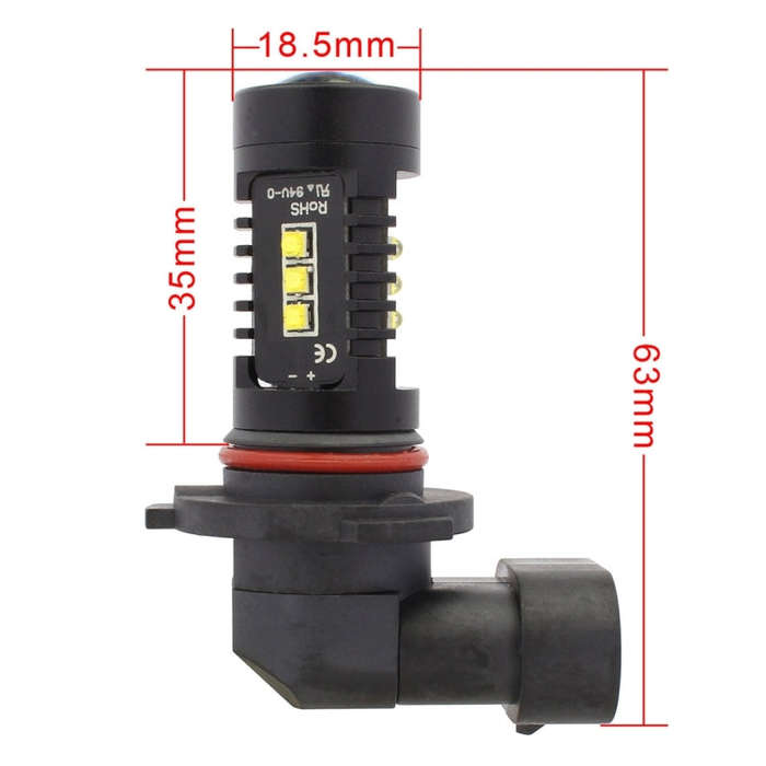 2 PCS MZ 10W 1080LM 5500K 9005 12 XB-D LED Car Front Fog Lights Car Fog Replacement Bulbs Driving...
