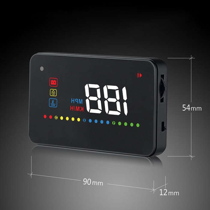 A200 OBD2 3.5 inch Vehicle-mounted Head Up Display Security System, Support Car Speed / Engine Re...