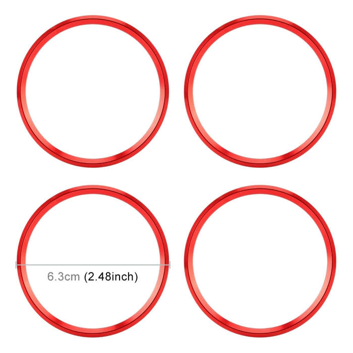 4 PCS Car Metal Wheel Hub Decoration Ring for BMW 5 Series 2018 (Red)