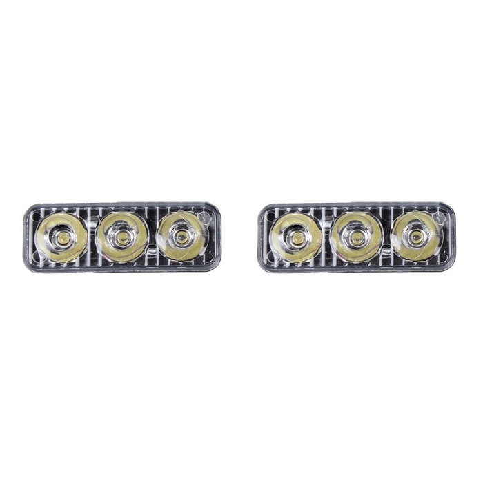 2 PCS DC 12V 6W 400 LM 6000K Tri Circular Car DRL Daytime Running White Lights Lamp, Cable Length...