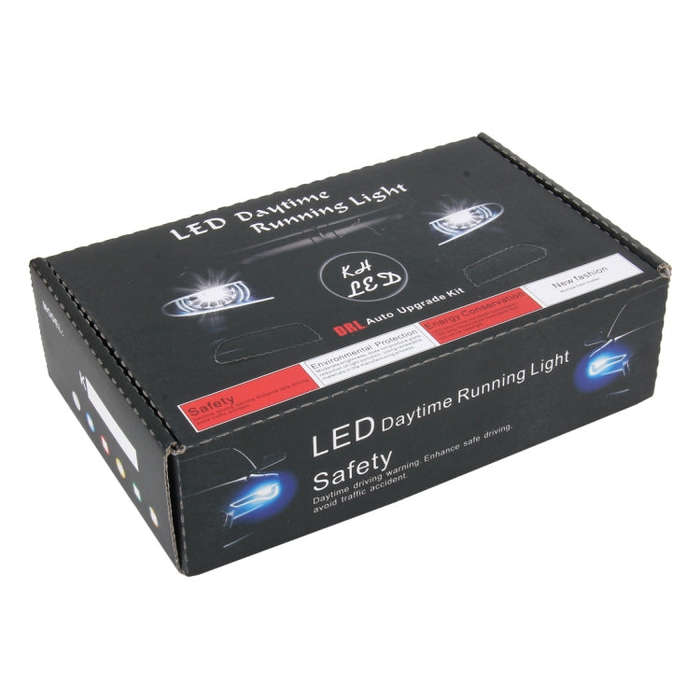 2 PCS DC 12V 6W 400 LM 6000K Tri Circular Car DRL Daytime Running White Lights Lamp, Cable Length...