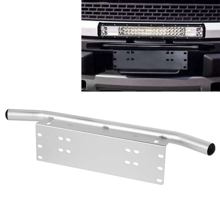 Universal License Plate Bumper Frame for Off-Road Jeep LED Work Light Bar Mounting Bracket with F...