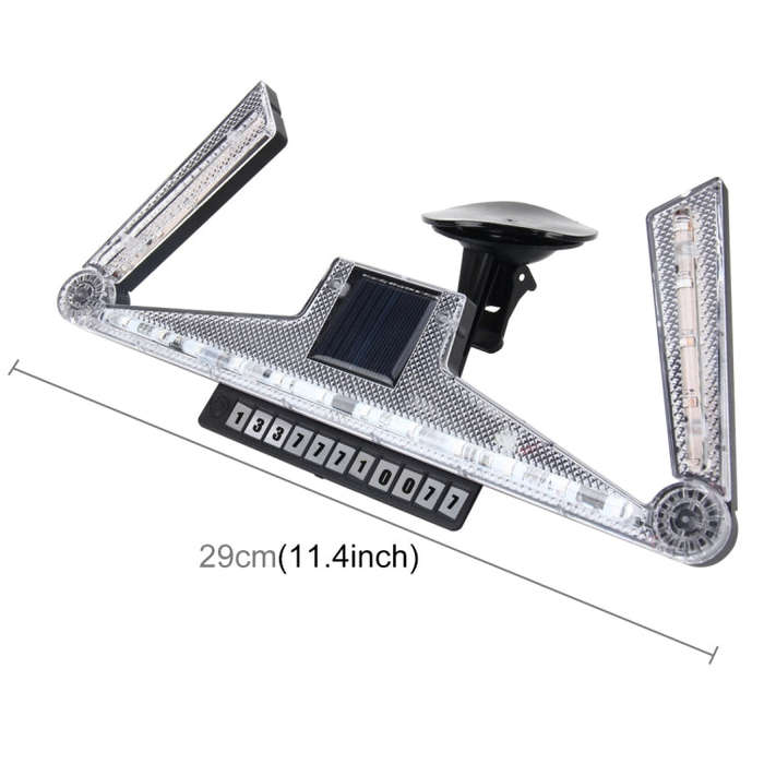 Solar Anti Collision Cupule Ranger Lamp Car Taillight LED Flash Warning Light Caution Light Folda...