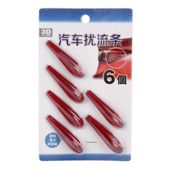 6 PCS Universal Resin Rear Spoiler Car Auto Rear Spoiler Exterior Rear Spoiler Kit Car Crash Stri...