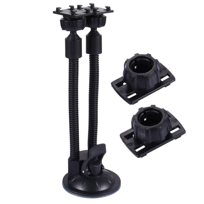 Suction Cup Couple Car Mount Holder Stand Suction Bracket with Adjustable Goose Neck for GPS & PD...