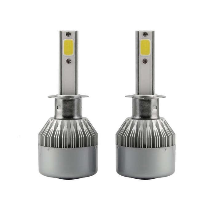 2pcs H1 18W 1800LM 6000K Waterproof IP68 Car Auto LED Headlight with 2 COB LED Lamps, DC 9-36V(Wh...