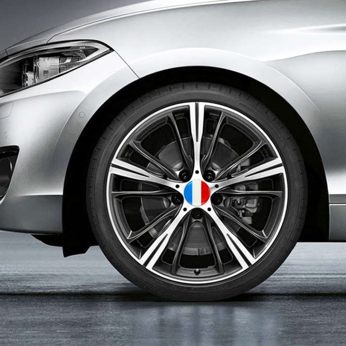 4 PCS Car-Styling France Flag Pattern Metal Wheel Hub Decorative Sticker, Diameter: 5.8cm