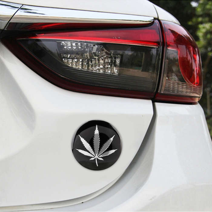 4 PCS Car-Styling Silver Leaves Pattern Metal Wheel Hub Decorative Sticker, Diameter: 5.8cm