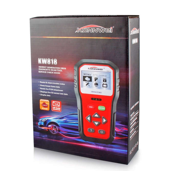 KONNWEI KW818 EOBD / OBDII Car Auto Diagnostic Scan Tools CAN Code Reader Scanner (Only for 12V G...