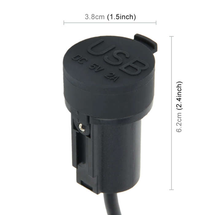 5V Waterproof Motorcycle SAE to USB Cable Adapter Dual Port Power Socket Adapter, for Smart Phone...
