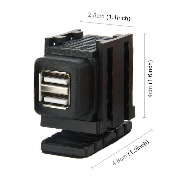 Waterproof Motorcycle SAE To USB Cable Adapter 3.1A Dual Port Power Socket Adapter, for Smart Pho...
