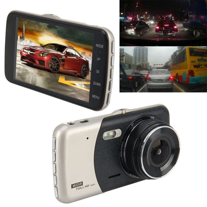 4 inch HD Video Recording HD Display Car Recorder with Separate F2.0 Camera, 12MP 170 Degrees Wid...