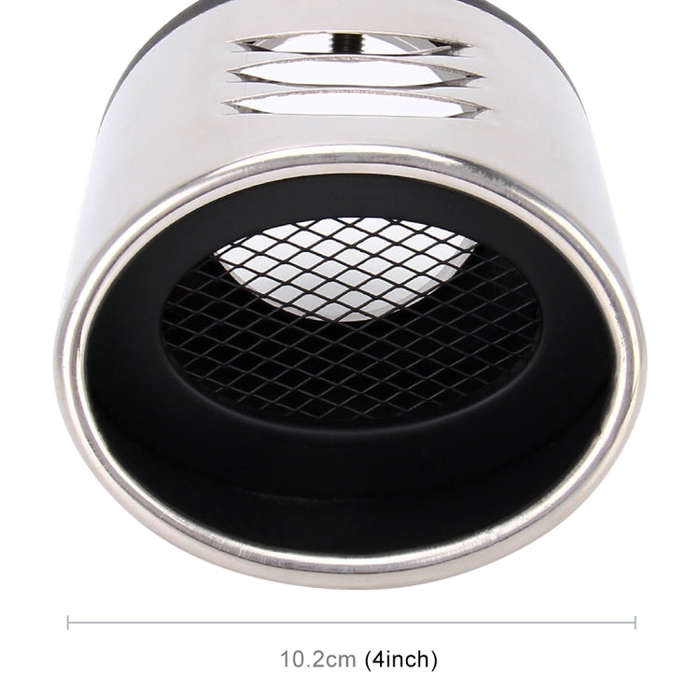 Universal Car Styling Stainless Steel Curved Bolt-on Exhaust Tail Muffler Tip Pipe with Mesh(Black)