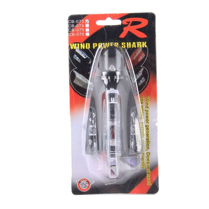 CB-073 Colorful Warning Light Wind Power Shark Fin Antenna Car Decoration(Black)