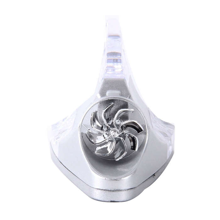 CB-073 Colorful Warning Light Wind Power Shark Fin Antenna Car Decoration(Silver)