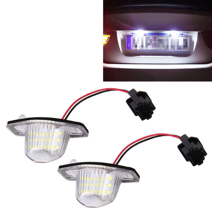 2 PCS DC 12V 2W 120LM 6000K LED License Plate Light 18-SMD 3528 Bulbs Lamps for Honda JAZZ(FIT) 0...