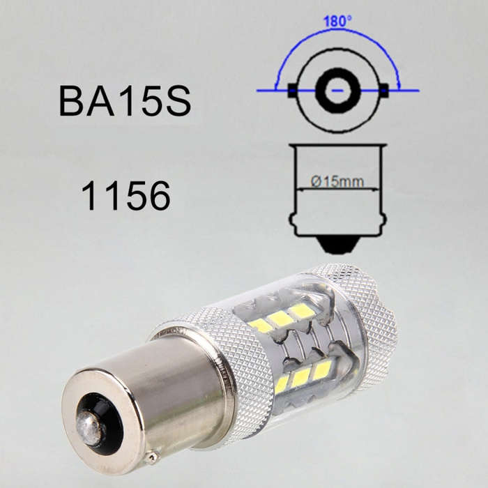 2 PCS 1156 / BA15S 5W 250LM 6000K Car Auto Turn Light Reversing Lights 16LEDs SMD-2835 Lamps, DC ...