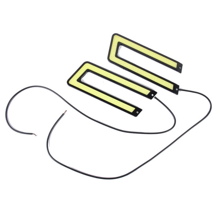 2 PCS DC 12V 10W 800LM 5500K COB Car DRL Daytime Running Lights Lamp,Cable Length:50cm(White Light)