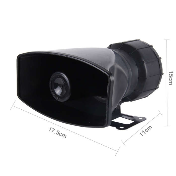 HJS-78005 12V 60W 300dB Car Electric Alarm Air Horn Siren Speaker 5 Sound Tone/ 3 Sound Tone Supe...