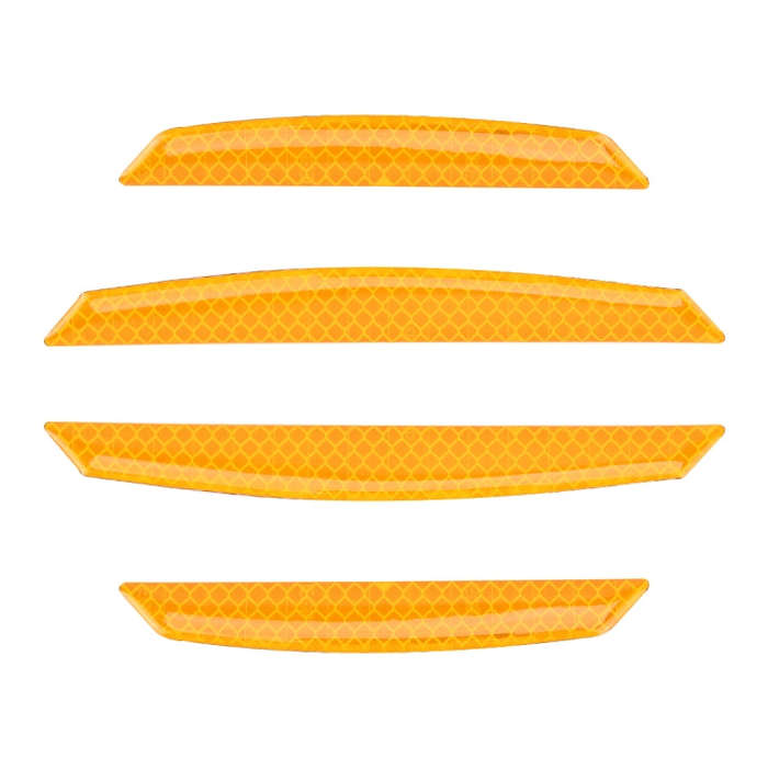 4 PCS Universal Car Door Anti-collision Strip Protection Guards Trims Stickers (Yellow)
