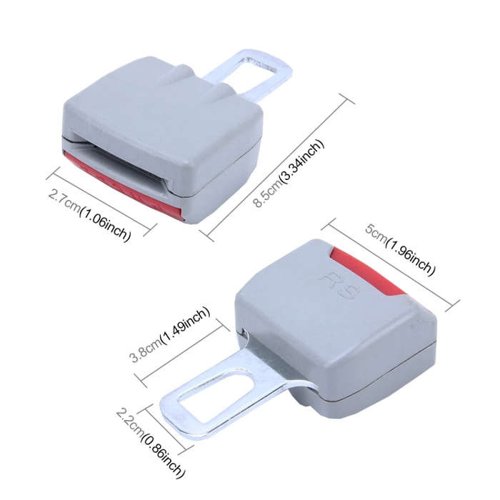 2 PCS RS-01 Universal Car Seat Belt Extension Buckle (Grey)