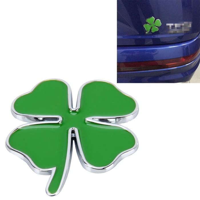 Four Leaf Clover Herb Luck Symbol Badge Emblem Labeling Sticker Styling Car Dashboard  Decoration...