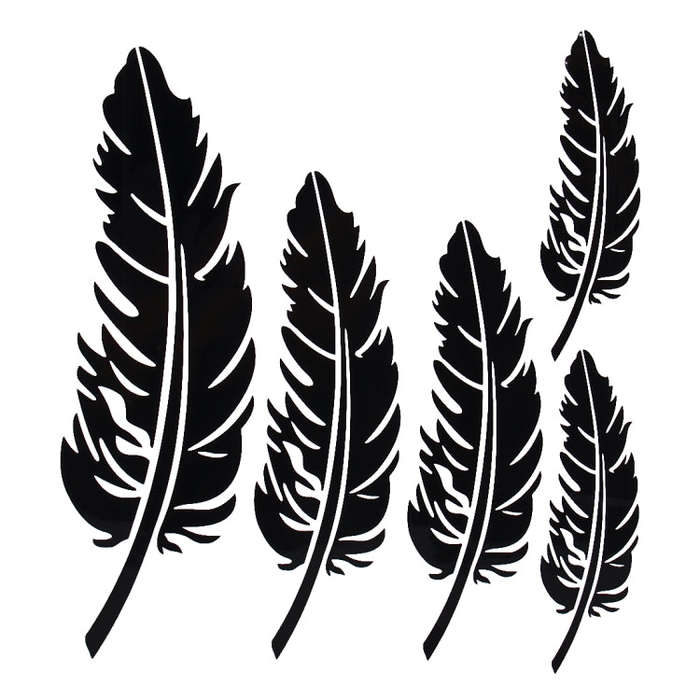 10 PCS Emblem Feather Car Stickers Waterproof Plastic Decal Sticker(Black)
