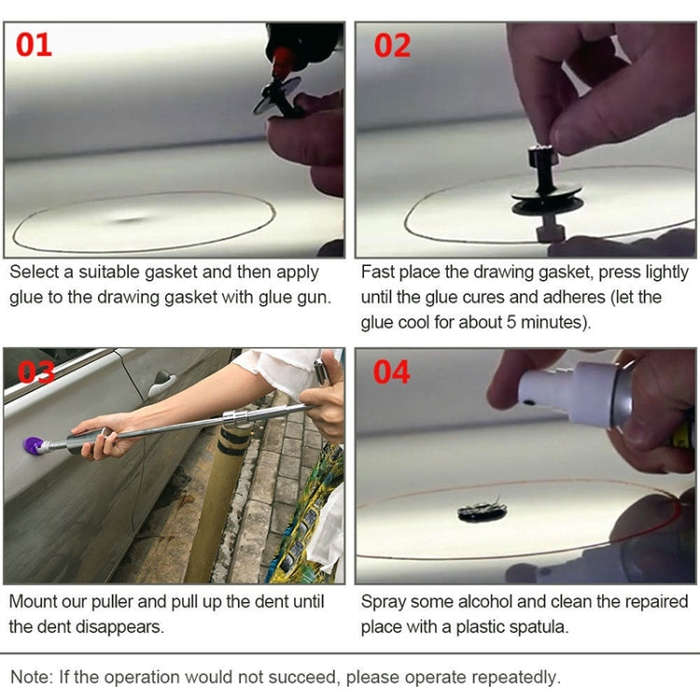 7 in 1 Auto Repair Body Tool Kit PDR Dent Paintless Repair Tools Dent Puller T Bar Slide Hammer R...