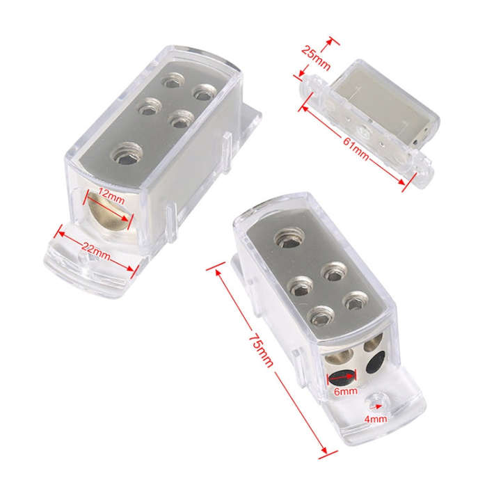 Car Audio Conversion 4GA8GA 4-way Splitter Amplifier Ground Distribution Splitter