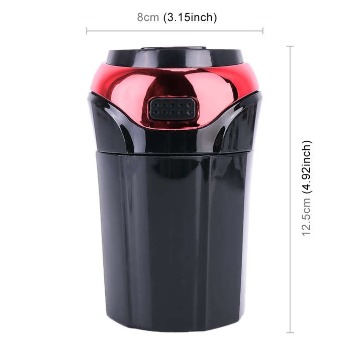 2 in 1 Universal Car Detachable Electronic Cigarette Lighter + Trash Rubbish Bin Ashtray(Red)