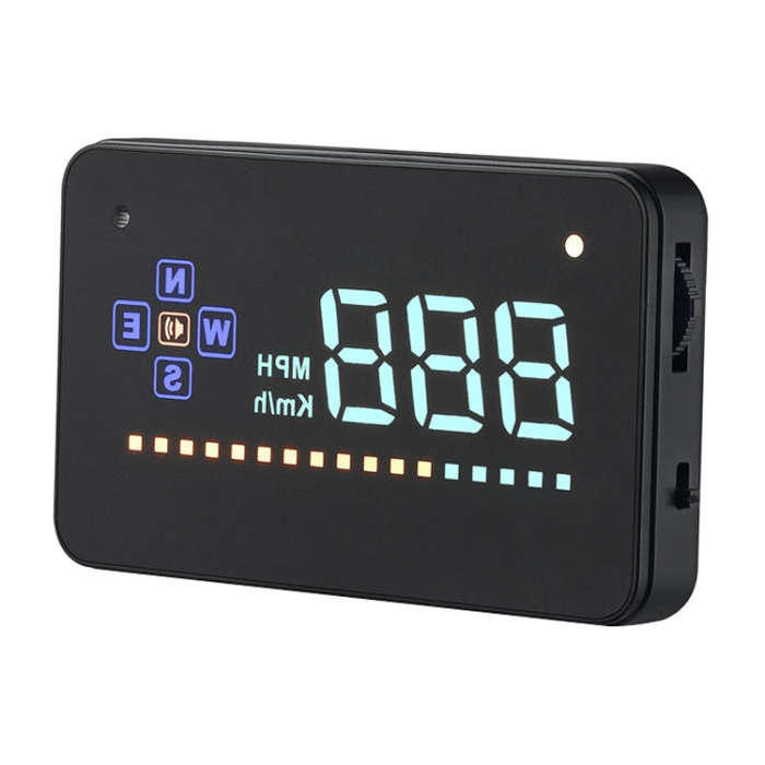 A2 HUD 3.5 inch HD GPS Car Head Up Display, Speed & Over Speed Alarm, Compass, Freely Switch Betw...