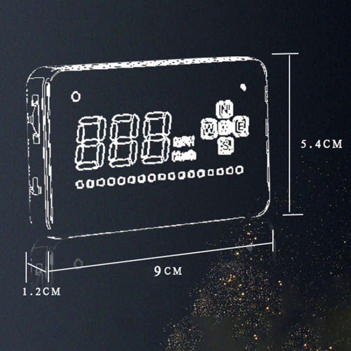 A2 HUD 3.5 inch HD GPS Car Head Up Display, Speed & Over Speed Alarm, Compass, Freely Switch Betw...