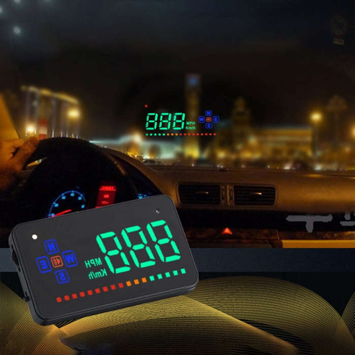 A2 HUD 3.5 inch HD GPS Car Head Up Display, Speed & Over Speed Alarm, Compass, Freely Switch Betw...