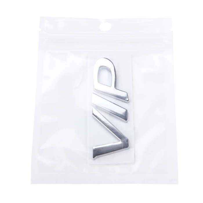 VIP Shape Shining Metal Car Free Sticker(Silver)