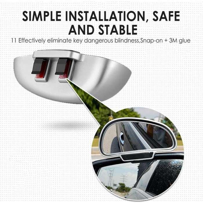 3R-092 Car Blind Spot Right Rear View Wide Angle Adjustable Mirror(Black)