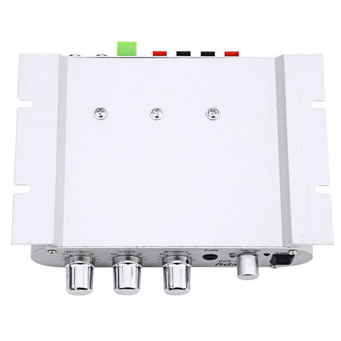 Car 2.1CH HIFI Subwoofer Amplifier Audio, Support MP3(Silver)