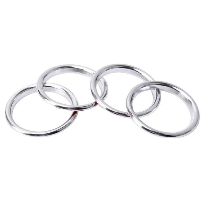 4 PCS Car Outlet Decorative Rings Aluminum Alloy Air Outlet Chrome Trim Ring Car Dashboard  Air V...