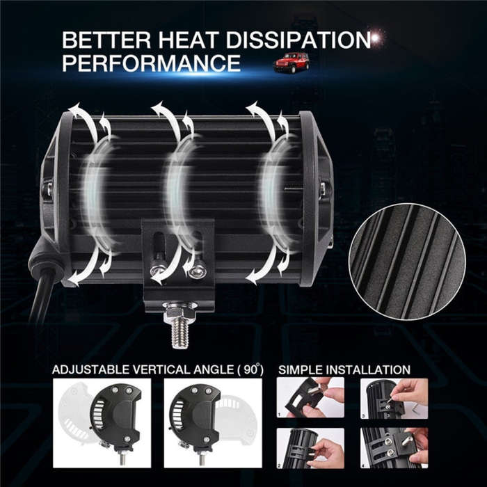 5 inch 18W 24 LED Waterproof IP67 Two Bar Modified Off-road Lights Spotlight Light Car Work Light...
