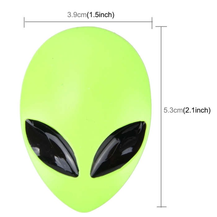 Wizard Head Shape Auto Sticker 3D Metal Fashion Car Stickers(Fluorescent Green Light)