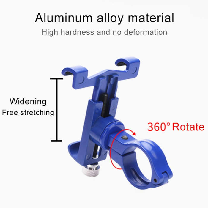360 Degree Rotatable Aluminum Alloy Phone Bracket for Bicycle, Suitable for 50-100mm Device(Red)