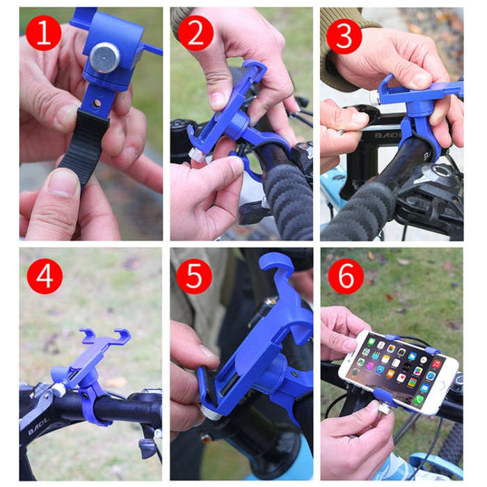 360 Degree Rotatable Aluminum Alloy Phone Bracket for Bicycle, Suitable for 50-100mm Device(Red)