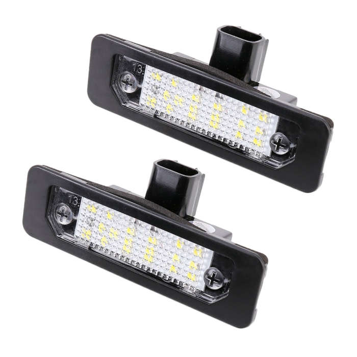 2 PCS DC 12V 3W 150LM 6000K LED License Plate Light 18LEDs SMD-3528 Bulbs Lamps for Ford Mustang ...