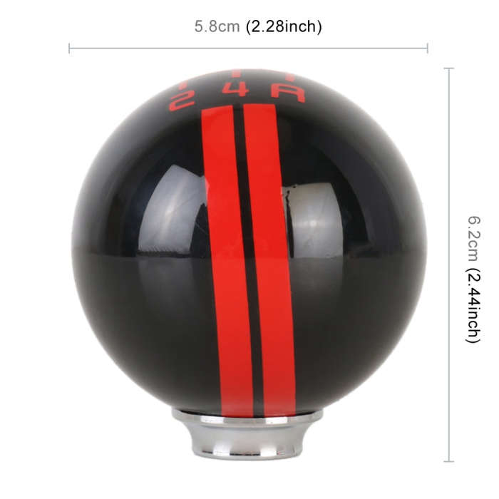 Universal Vehicle Ball Shape Modified Resin Shifter Manual 5-Speed Gear Shift Knob (Black Red)