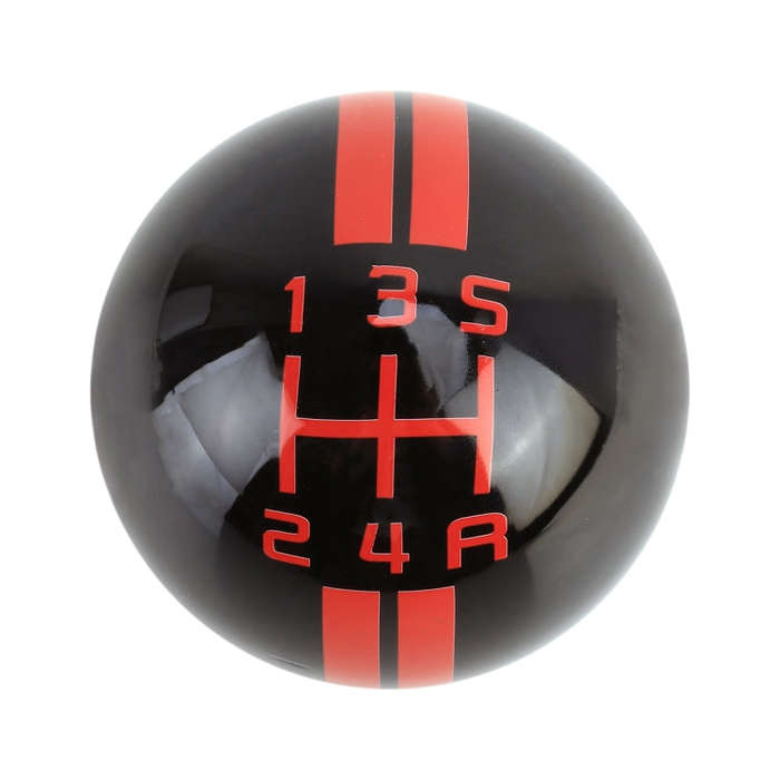 Universal Vehicle Ball Shape Modified Resin Shifter Manual 5-Speed Gear Shift Knob (Black Red)