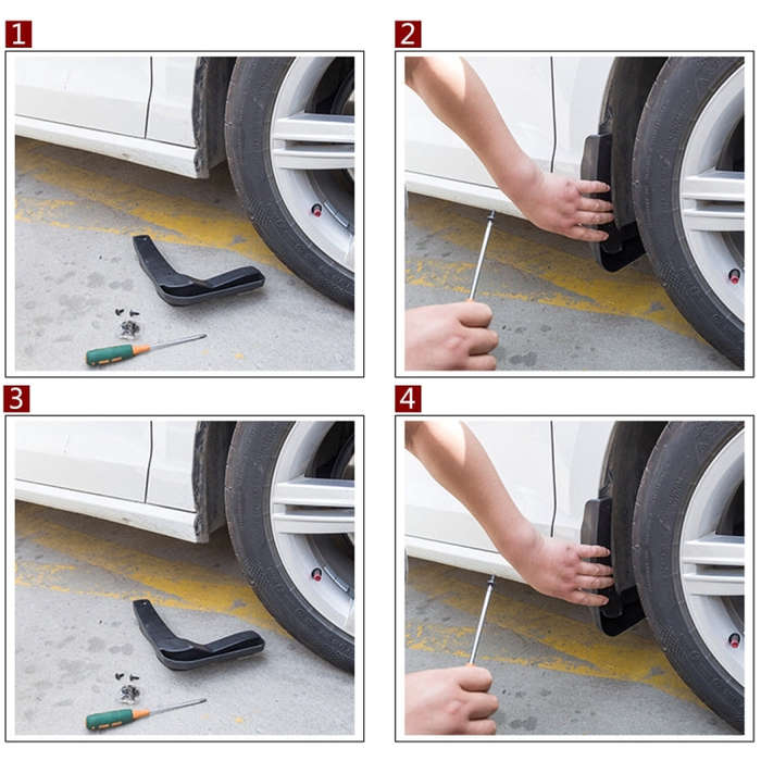 4 PCS Car Auto Semi-Rigid PVC Splash Flaps Mudguards Fender Guard for Honda City 2015-2020