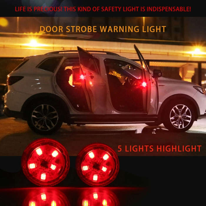 2 PCS Car Door Magnetic Warning Strobe Light Lamp(Yellow Light)