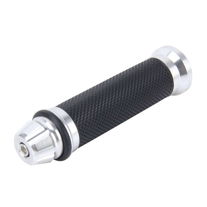 2 PCS Motorcycle Net Texture Metal Left Handle Bar Grips with Rubber Cover for Yamaha
