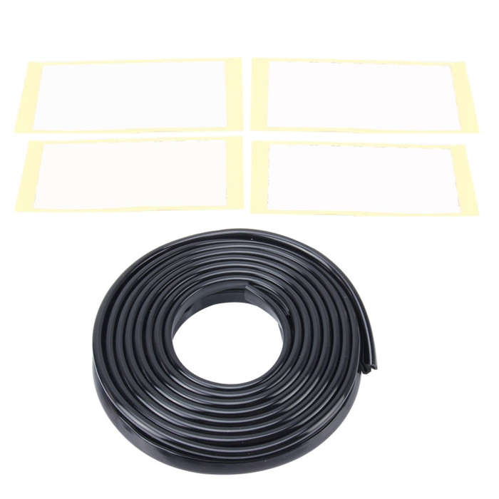 5.6m Car Decorative Strip Rubber Chrome Decoration Strip Door Seal Window Seal (Black)
